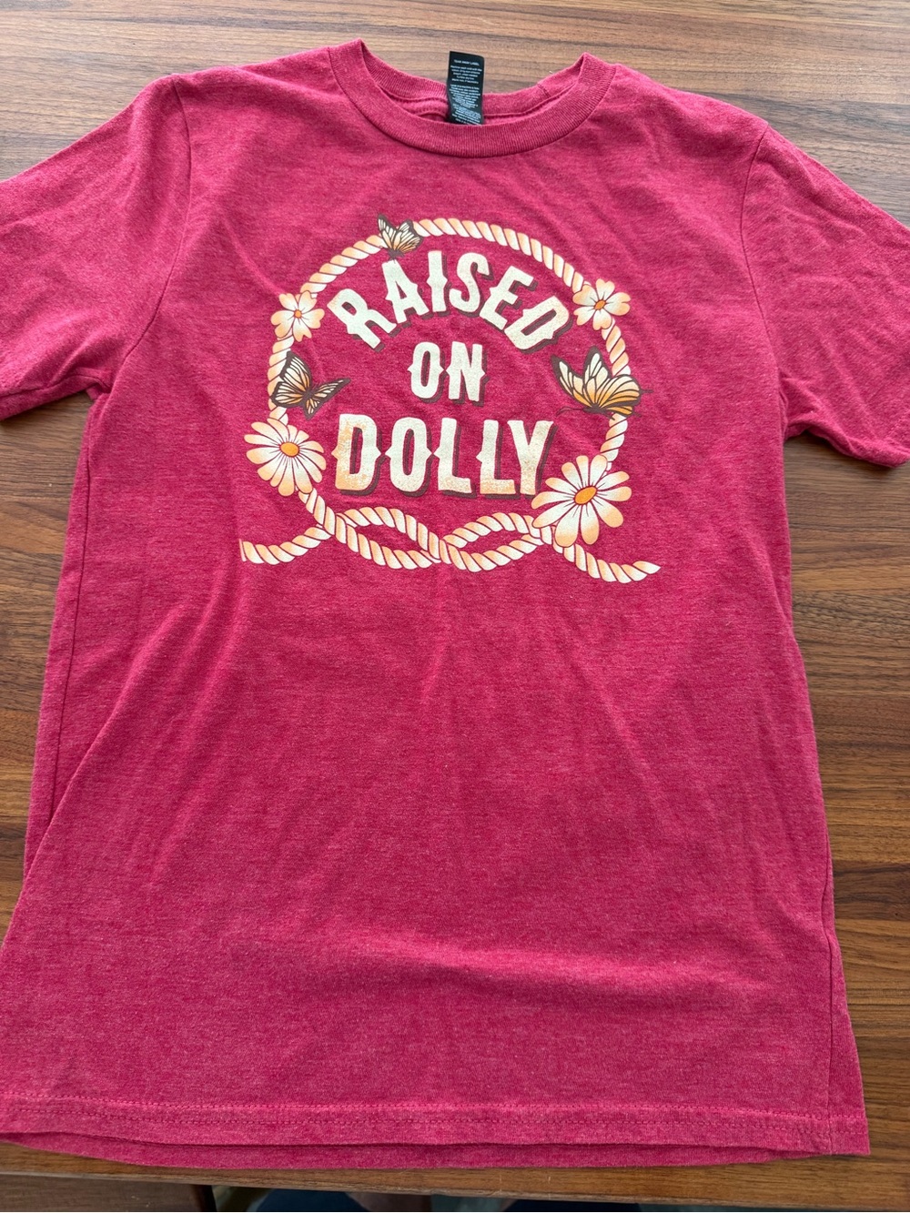 DOLLY PARTON - Raised on Dolly Girls' Red Youth Tee - Med